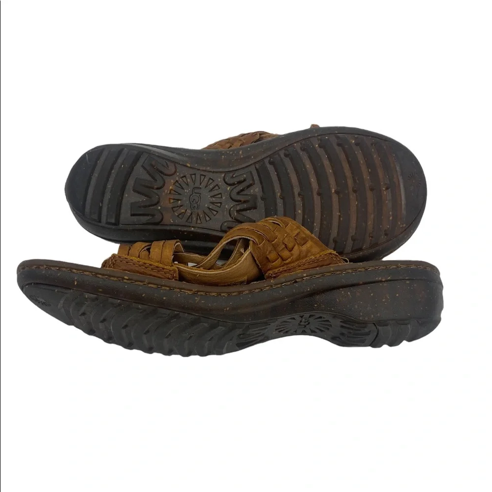 💕SALE💕 UGG Brown Leather Hurricane Sandals - Picture 4 of 9